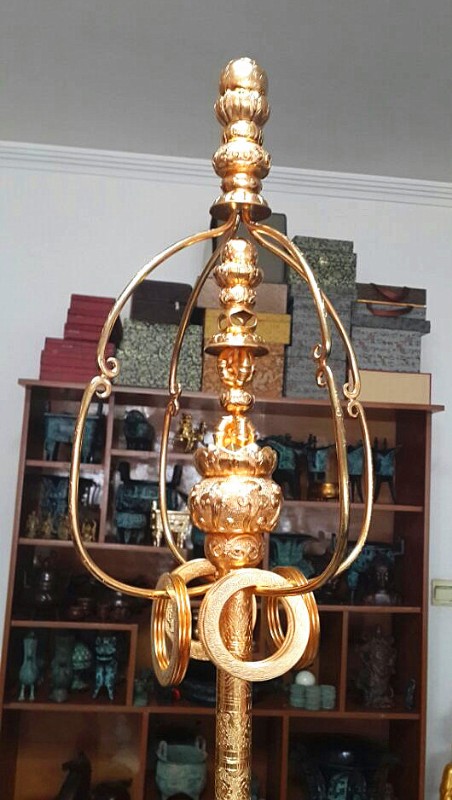 佛教法器法门寺双轮十二环禅杖锡杖 佛教法器法门寺双轮十二环禅杖锡杖
