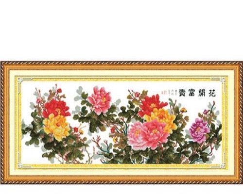 牡丹富贵花开图 十字绣