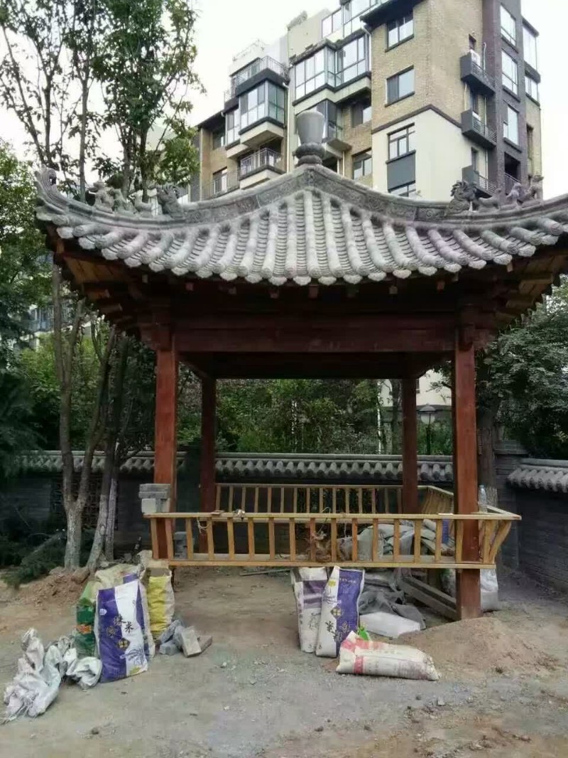西安仿古亭子,实木亭子,防腐木亭子,廊架亭子