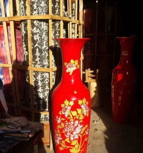 锦绣山河花瓶 开业礼品 迎客松饭店花瓶